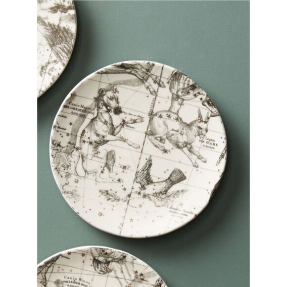 Anthropologie Salt & Earth Appetizer Astrology Chart Canape‎ Plate Bird - Picture 1 of 4